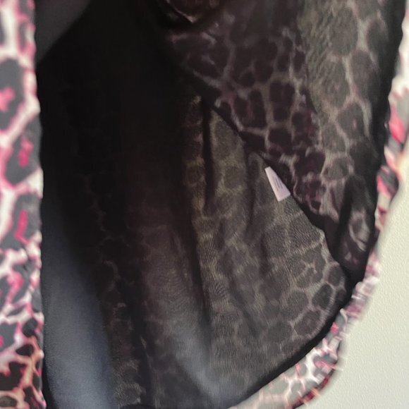 Pleione Shirt Womens Size XS Cheetah Leopard‎ Tunic Sleeveless Ruffle Blouse Top - Picture 3 of 6